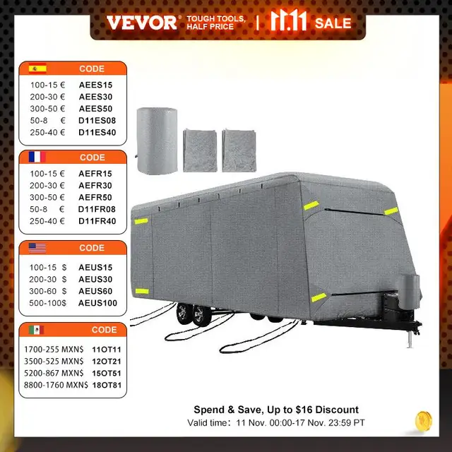 VEVOR Travel Trailer RV Cover AllRound Protection for Your Camper