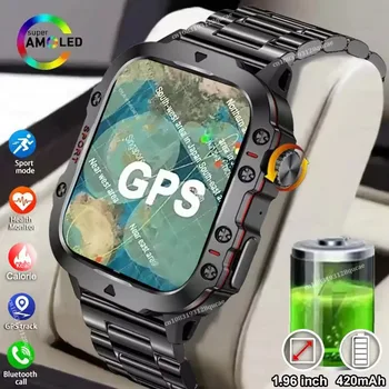 2025 New Rugged Military GPS Smart Watch Men Bluetooth Call Health Monitoring AI Voice Sport Waterproof Smartwatches For Android 2