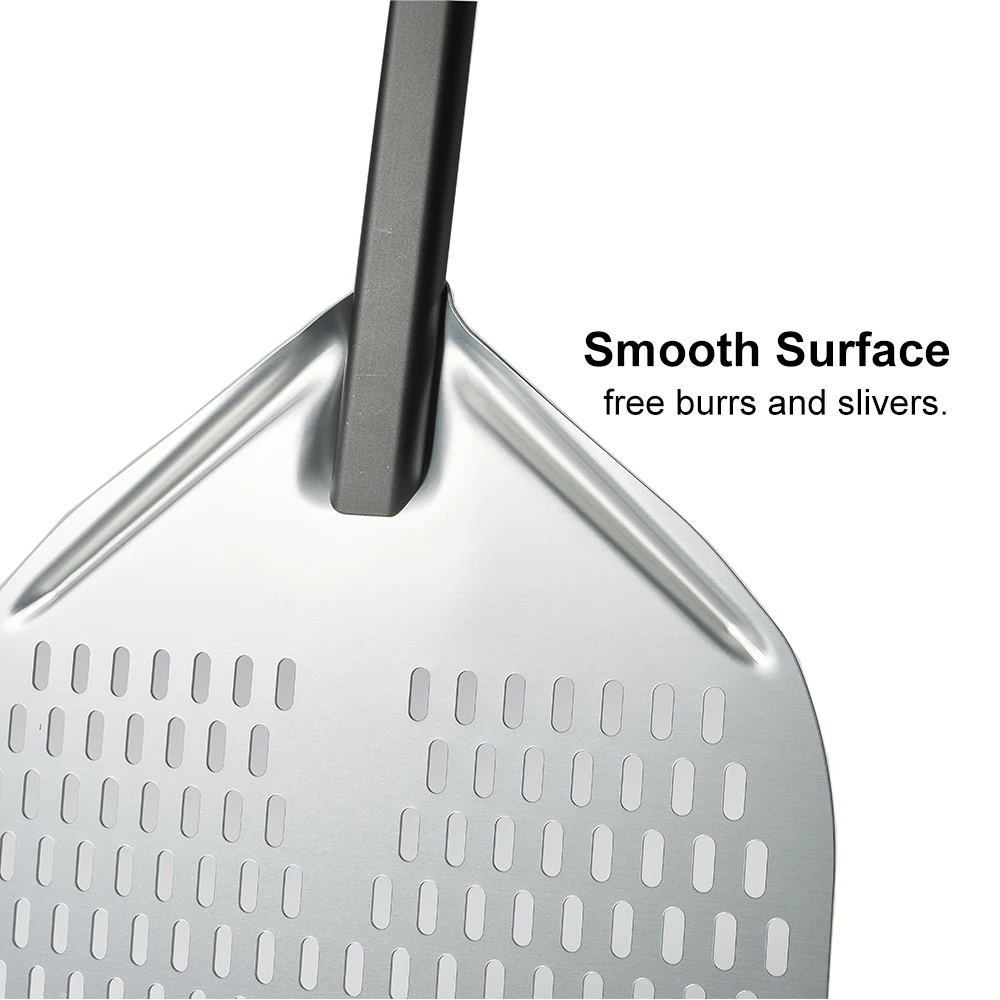 14/13/12 inch Anodized Pizza Peel Perforated Pizza Shovel Retangular Paddle Multiple Color Handle Peel Onilini