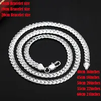 Collier en argent pour homme et femme, design de marque de luxe, noble, mode, mariage, bijoux de fiançailles, document, 20-60cm, 6mm 5