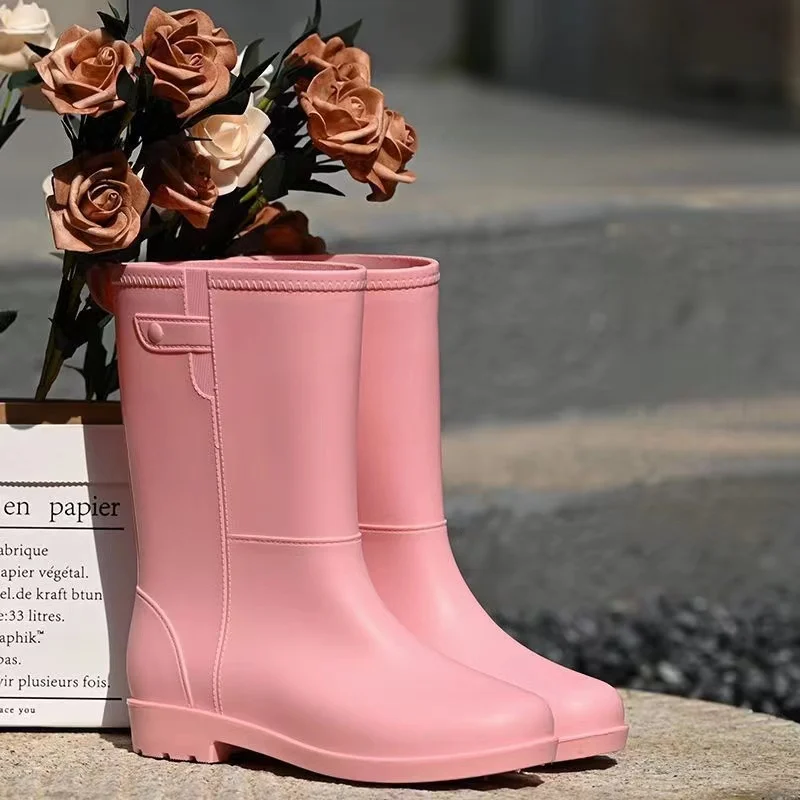 Women's Rain Boots Free Shipping Thick Sole Non Slip High Top Waterproof Work Boots Thickened Were Resistant Protective Boots