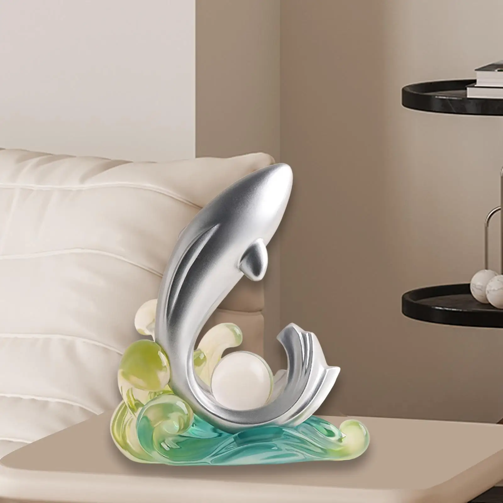 Dolphin Statue Collection Decorative Figurine Animal Sculpture Modern Statue for Desk Cabinet Centerpiece Bookshelf Decor