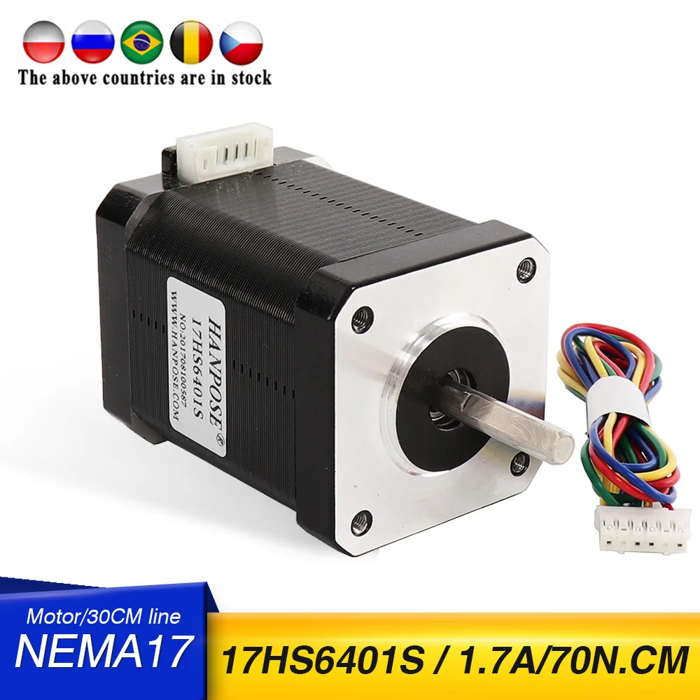 Шаговый двигатель 17HS6401S 70.N. CM 1.7a, 42, двигатель с высоким крутящим моментом, малошумный, для 3D-принтера CNC Nema 17, шаговый двигатель, 1 шт.