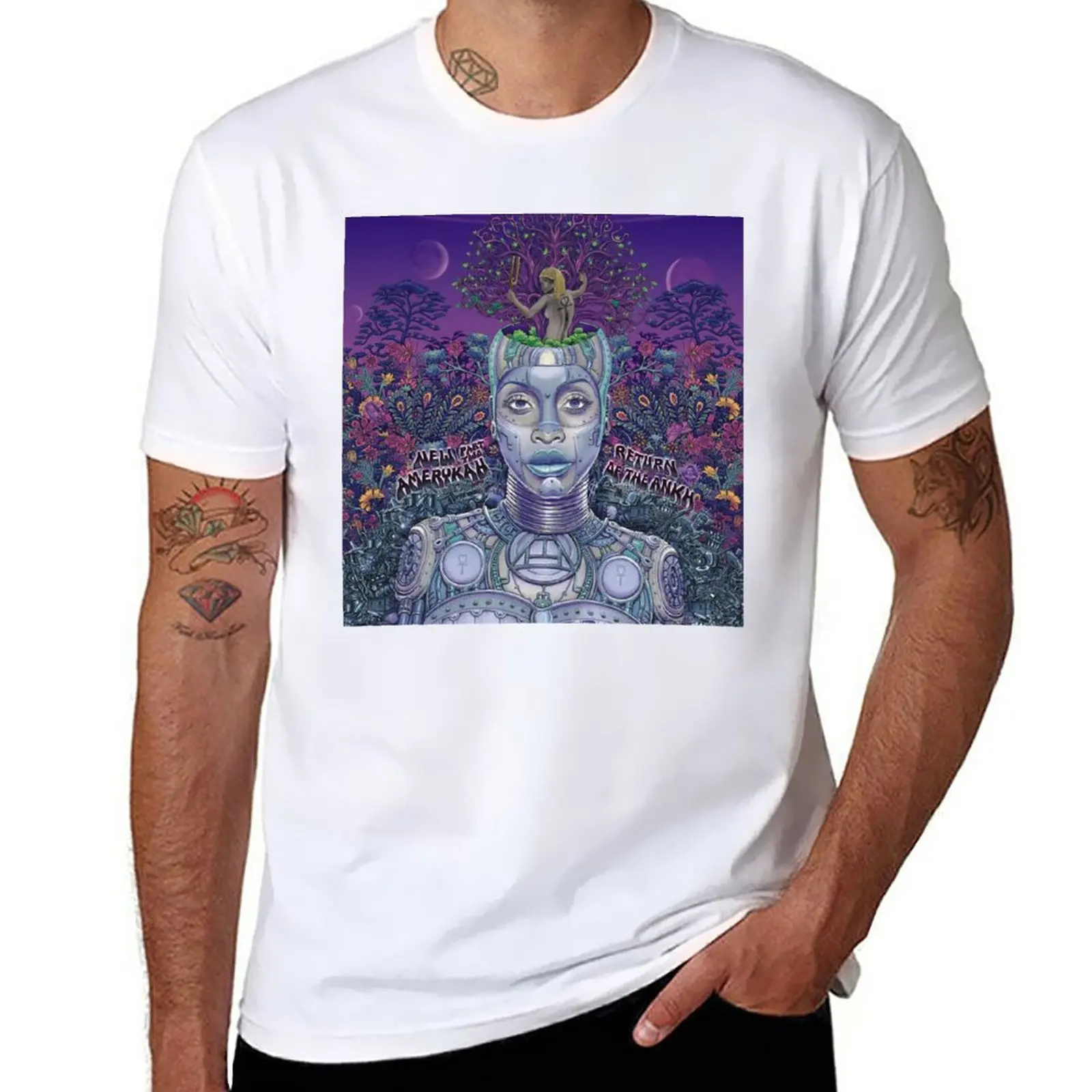 Nuovo Erykah Badu New Amerykah Parte Due Ritorno Della Maglietta Ankh Top Vestiti Estivi Magliette Vintage Da Uomo