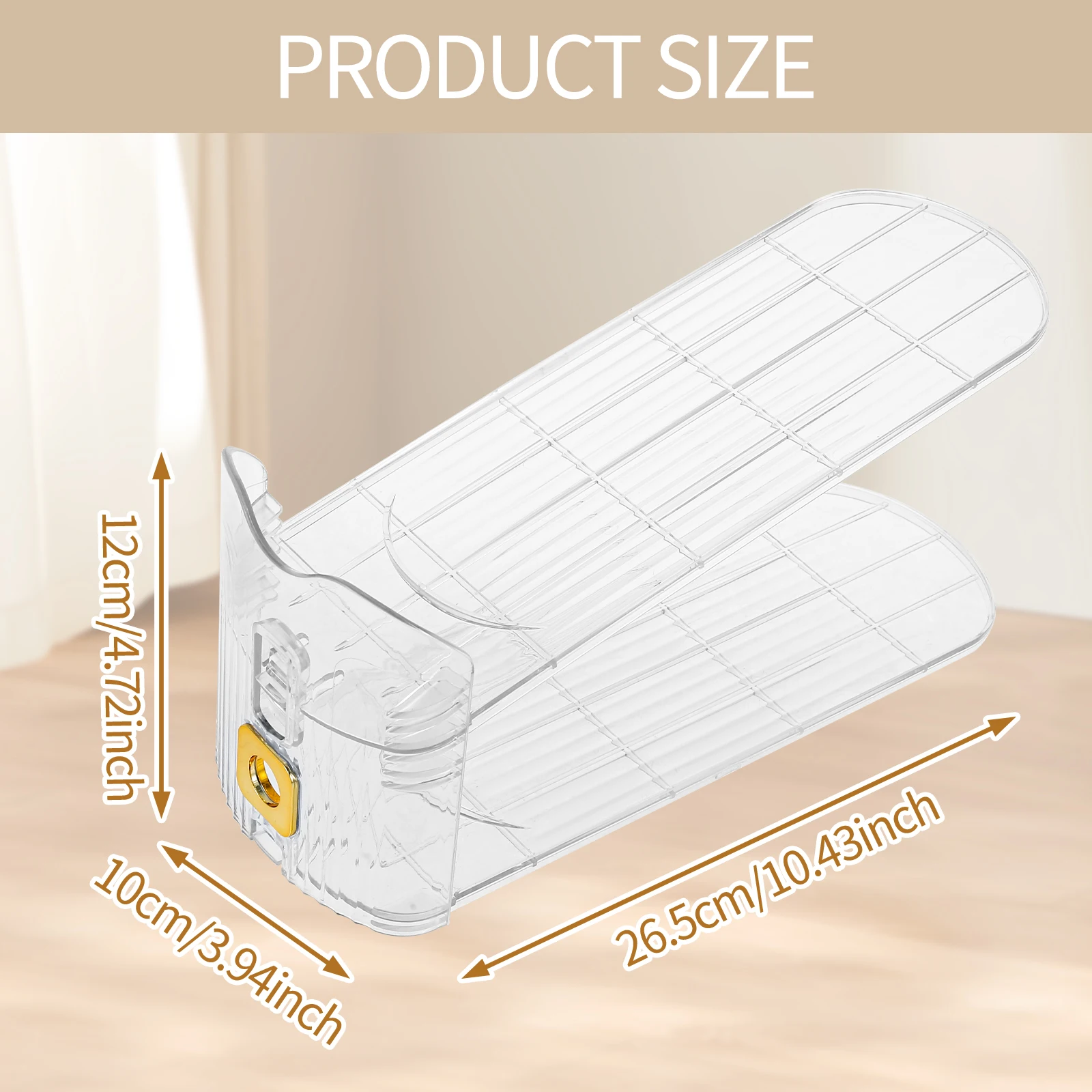 6/8Pcs 2-Layer Adjustable Shoe Rack Clear Footwear Support Slot Space Saving Shoe Storage Stand For Closet Shoebox Organizer