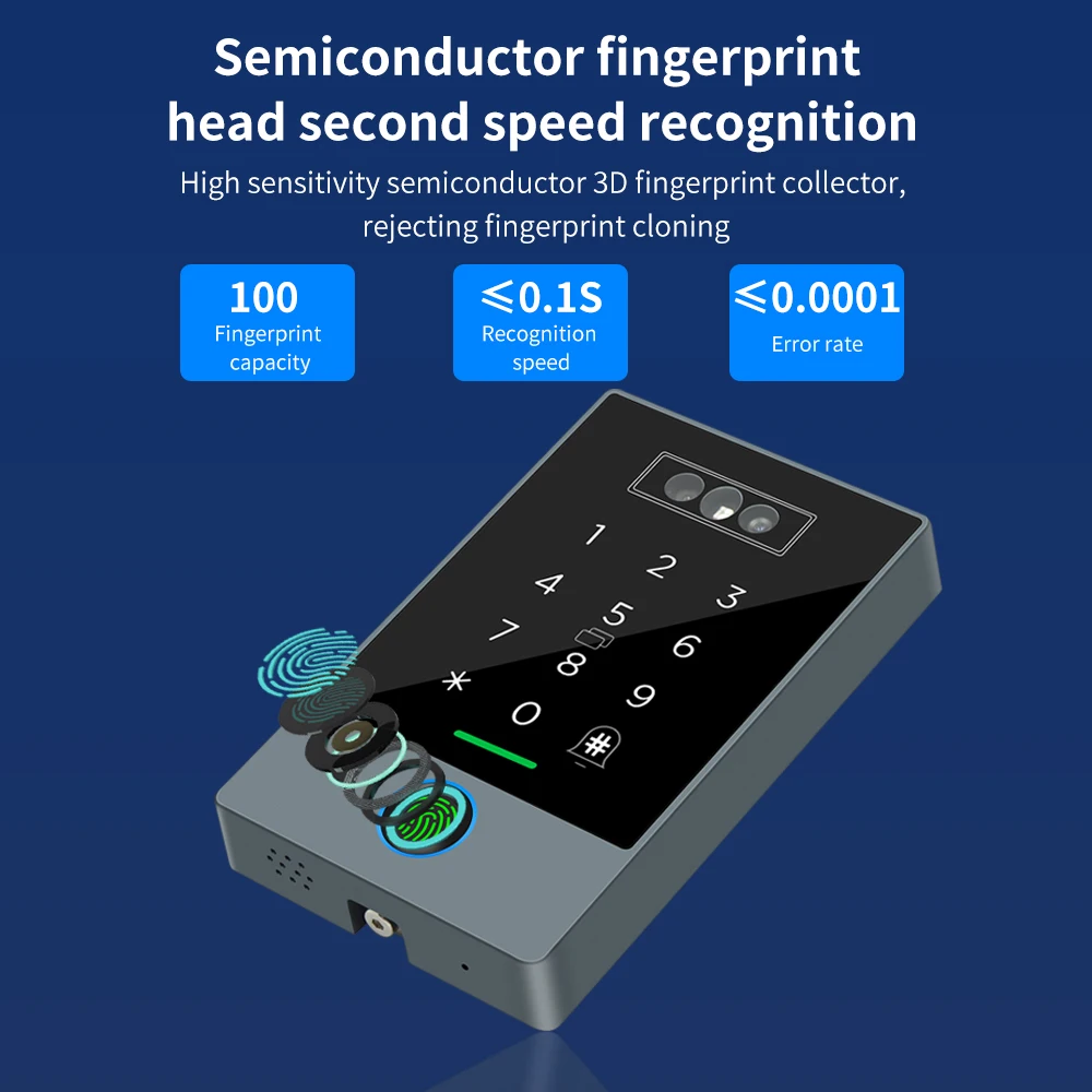 TTLOCK face recognition video doorbell intercom attendance machine fingerprint palm vein 3D facial recognition 3-in-1 IP67