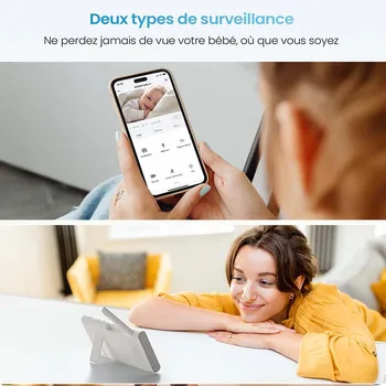 ieGeek 1080P PTZ 355°/ 4.3 Inch Baby Phone with 2 Cameras, Video Connected Smartphone, Smart Alerts/Automatic Tracking/Indoor 2