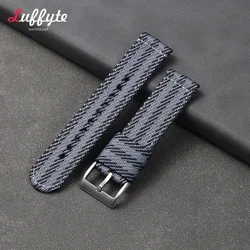 Premium Nylon Watch Strap with Quick Release and Stainless Steel Buckle - 22mm (Gray - Black)