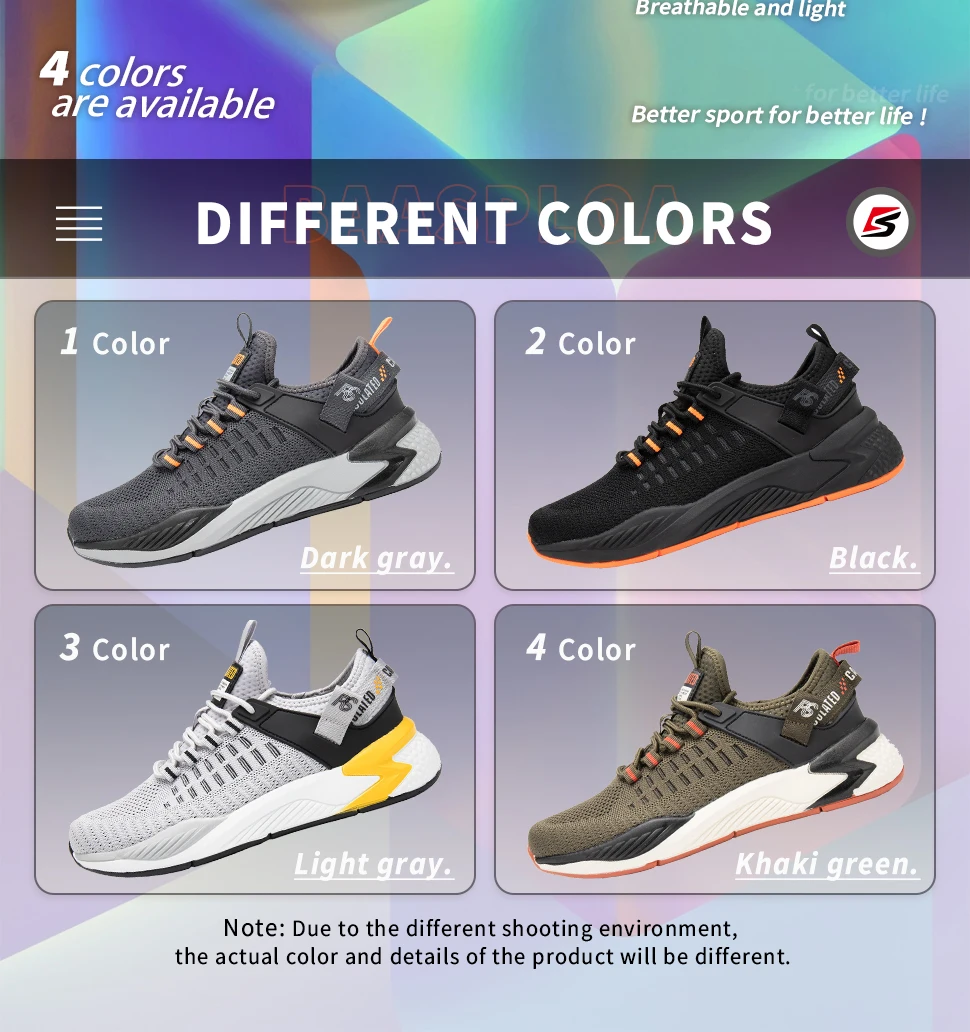 Baasploa Herren-Fitness-Trainer, leichte Strick-Sneaker, bequeme Turnschuhe für das Training, Wanderschuhe, Schuhe für einen aktiven Lebensstil – Detail 4