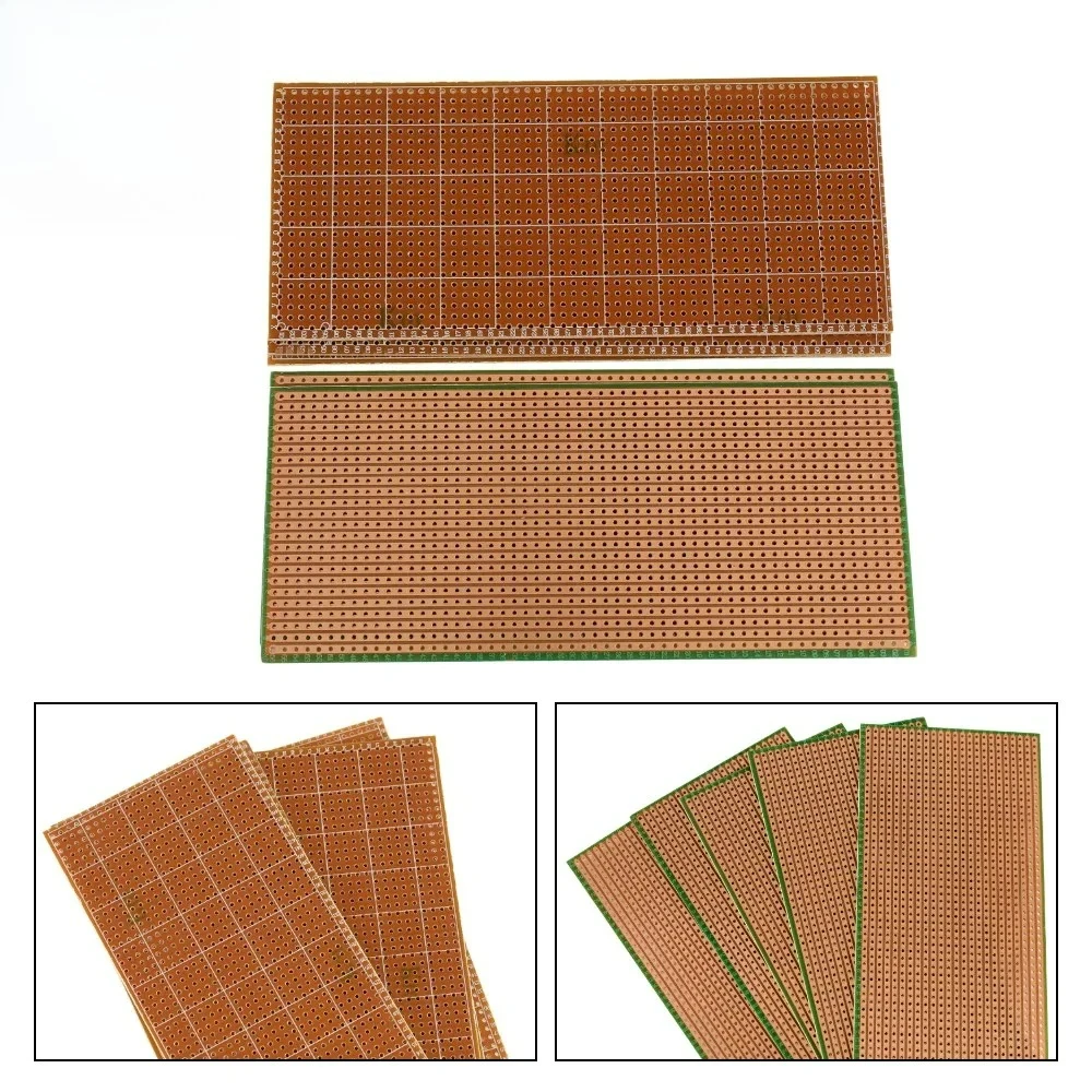 5-20PCS 범용 PCB 보드 6.5x14.5cm 스트립보드 PCB 플라틴 단면 회로 기판 Arduino용 노란색 DIY 실험 보드