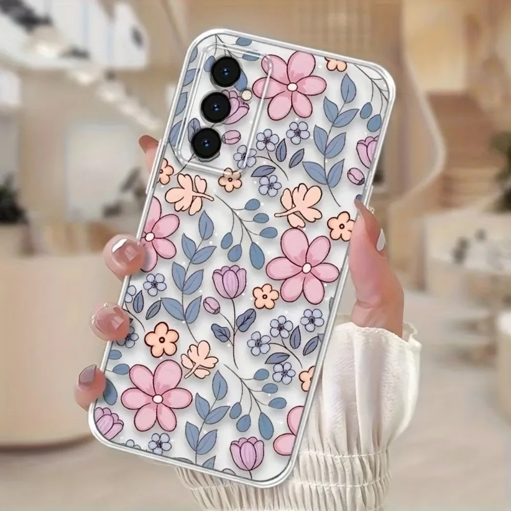 Floral Full Print Clear Silicone Phone Case
