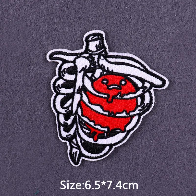 Realistic Human Heart Multi-Color Embroidered Iron-On Patch