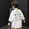 2024 Boys Cartoon Short-sleeved Pure CottonT-shirt Children's Clothing Summer Children's Short-sleeved Top Shirt Korean Version 2