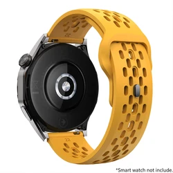 Versatile Silicone Smartwatch Band in Multiple Sizes (18mm, 20mm, 22mm) for 18mm (Yellow)