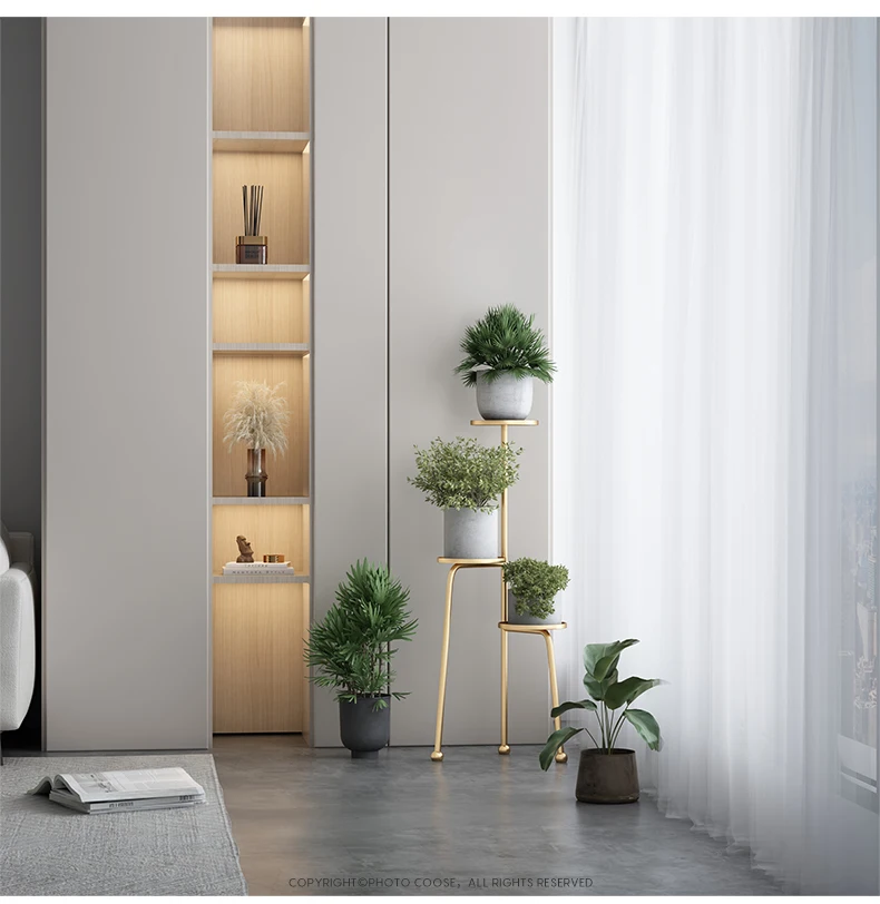 Nordic Iron Plant Holder Multi-Tier Flower Rack Waterproof Minimalist Pot Stand Durable Floor Storage Shelf for Balcony