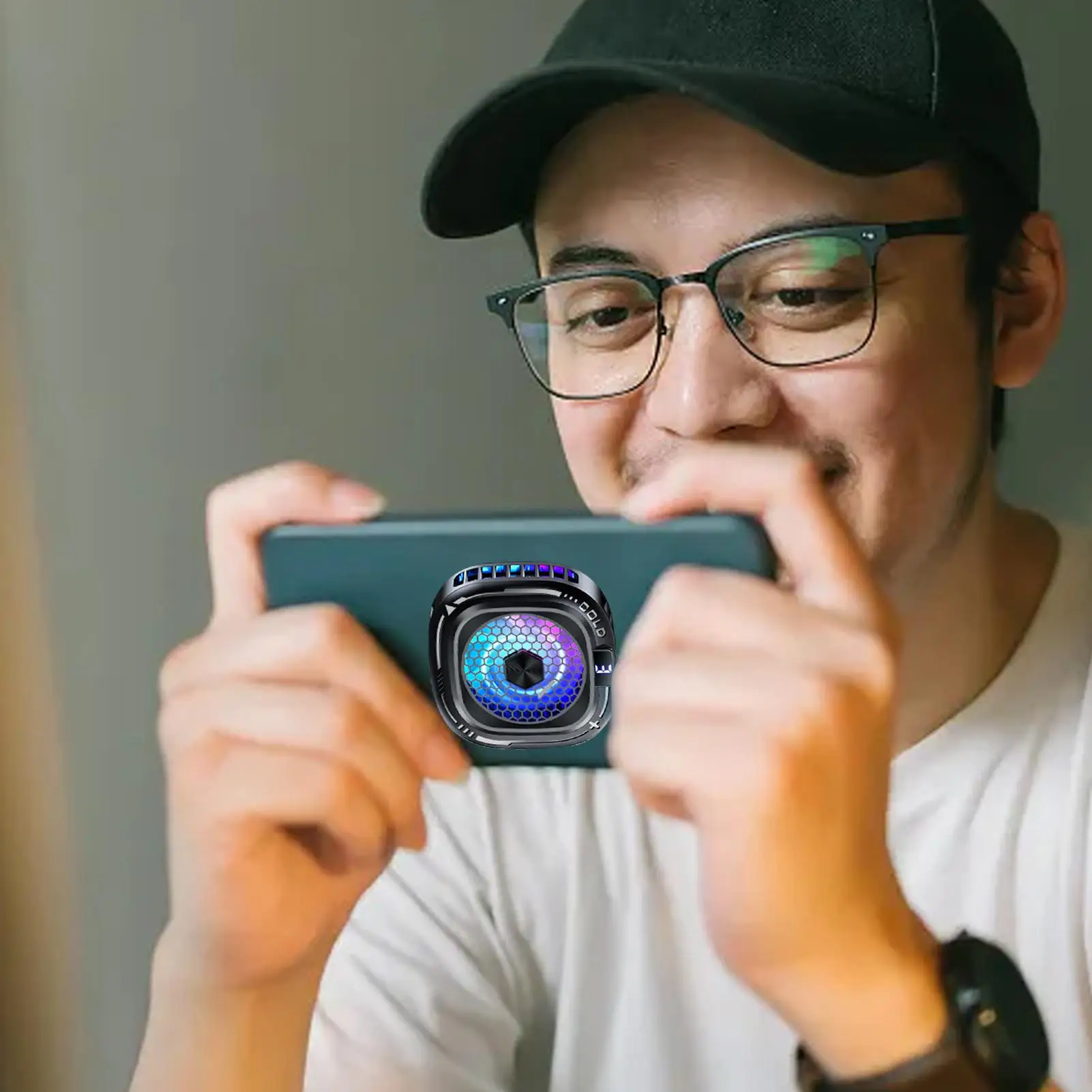 폰 쿨러 10W 마그네틱 히트싱크 3단계 모바일 폰 방열판 RGB 조명 포함 게임 라이브 스트리밍 영상 촬영용