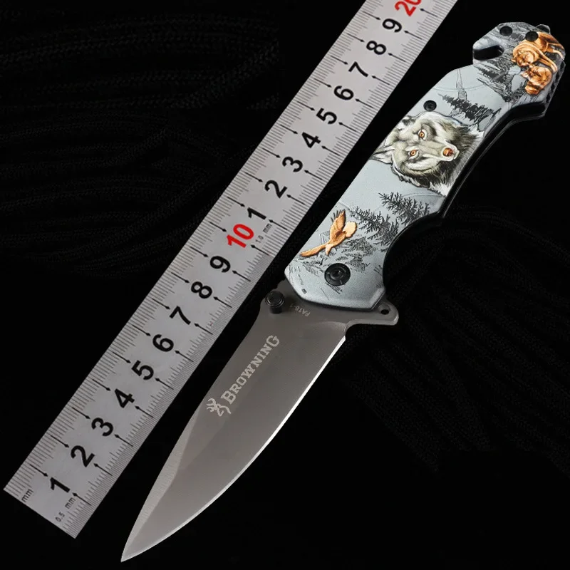 

New 3D pattern stainless steel portable folding knife manufacturer wholesale