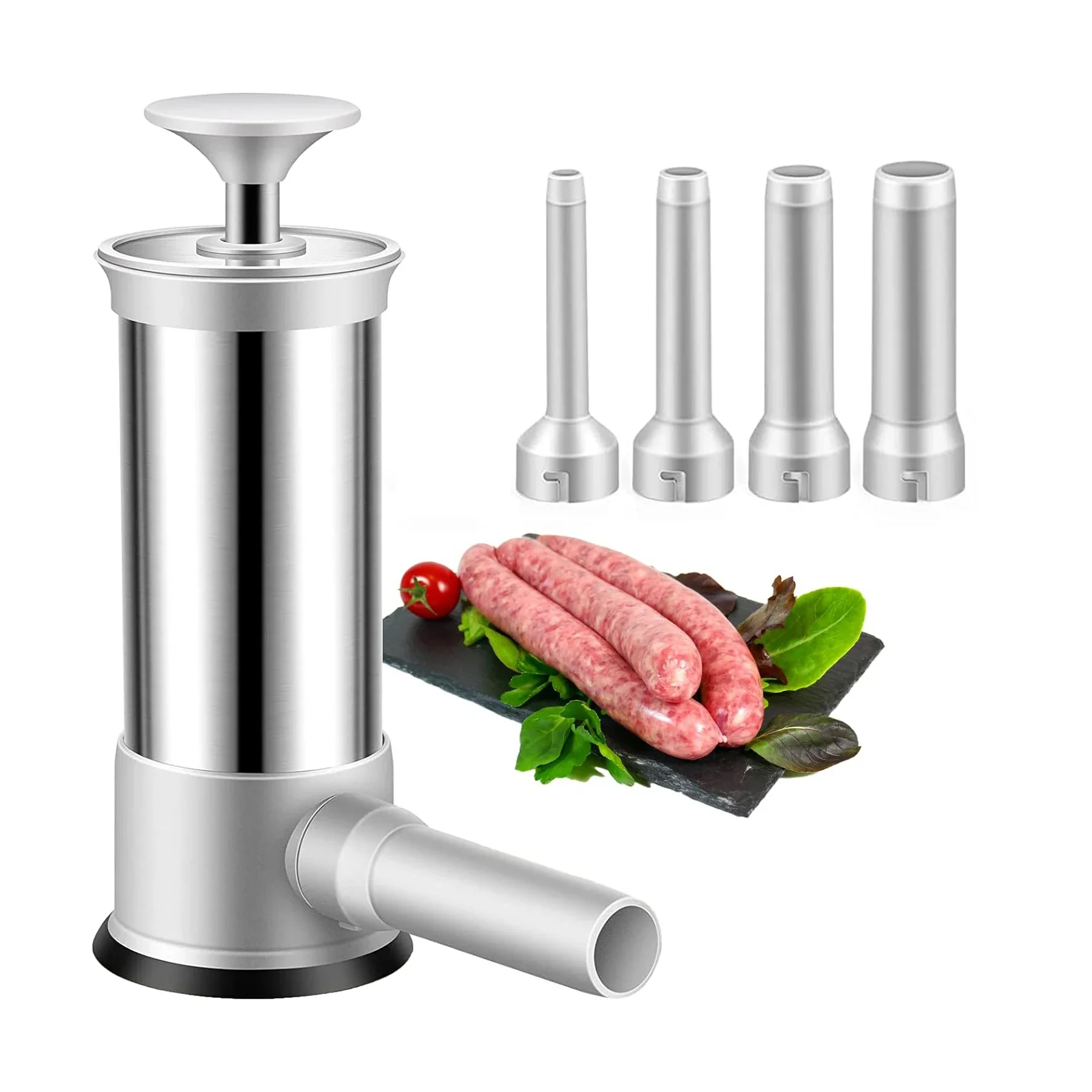 Sausage Meat Stuffer Horizontal Stainless Steel Sausage Maker Homemade Kitchen Meat Maker Tool Stuffer Filler