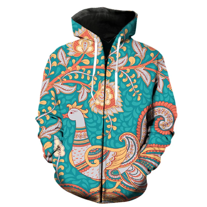 thumbnail image 1 of Sudadera con capucha exótica retro con estampado 3D para hombre, sudaderas con gráficos florales, sudaderas casuales de gran tamaño con capucha, suéteres con cremallera, parte superior holgada, 1 of 4