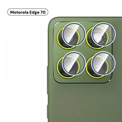 Aluminum Alloy Back Glass Camera Protectors with Metal Ring Lens Protective Film - Moto Edge 70 Pro (Silver)
