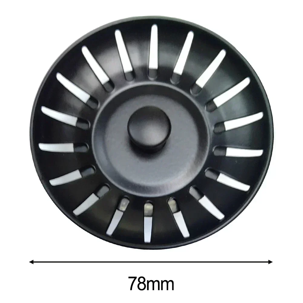 78mm Kitchen Sink Replacement Drain Waste Filter Plug Stainless Steel