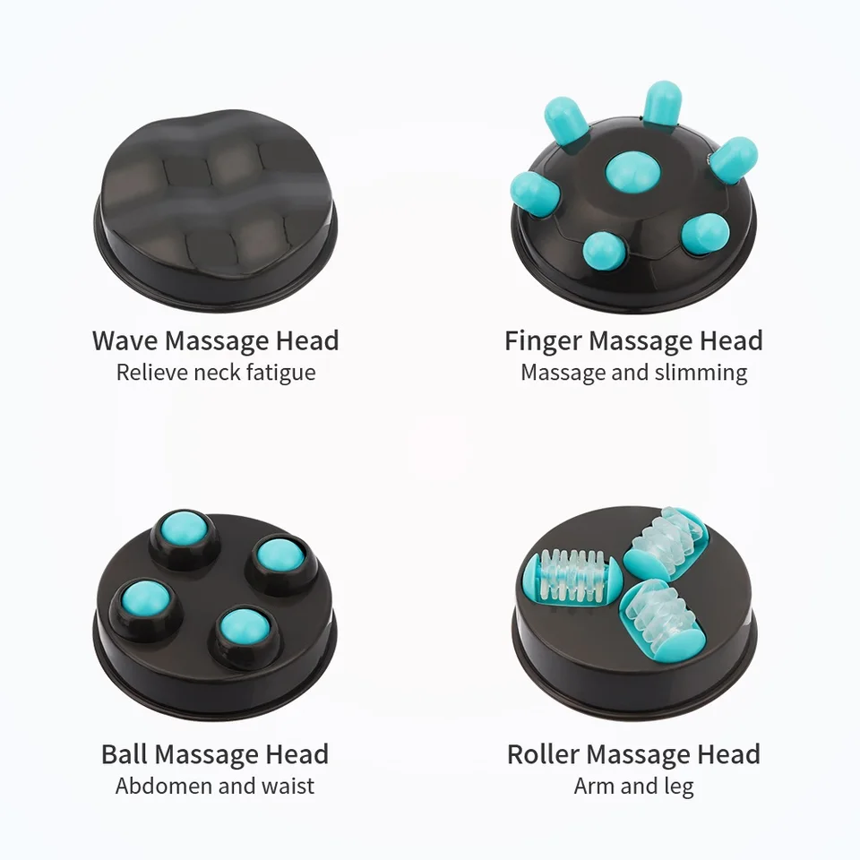 4-in-1 Elektrisches Massagegerät Muskelentspannung Rollenball Wellenmassagekopf Körpermassagegerät_voghion.com
