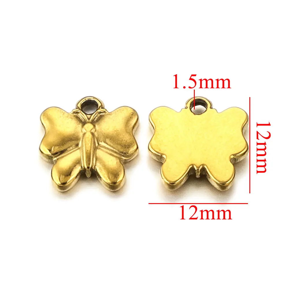 10 Teile/los Edelstahl Vergoldet Kleine Charme Sonne Blume Krone Anhänger DIY Halskette Ohrringe Schmuck Zubehör Großhandel – Detail 12