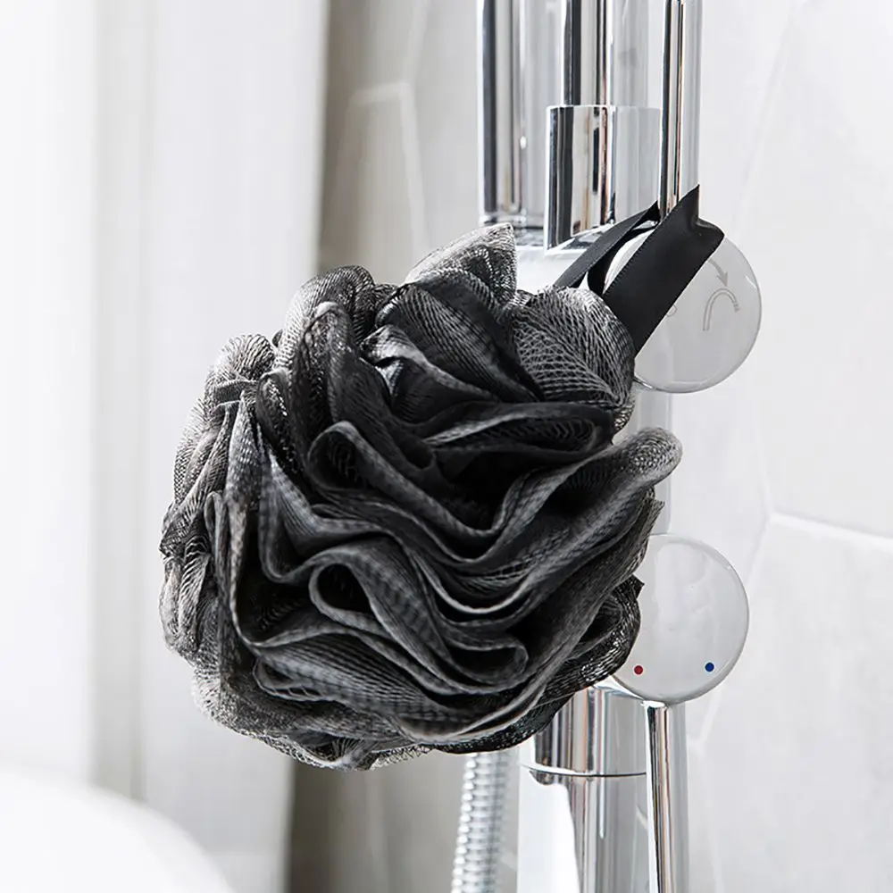 Soft Shower Mesh Foaming Sponge Exfoliating Scrubber Black Bath Bubble Ball Body Skin Cleaner Cleaning Tool Bathroom Accessories 6
