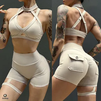 1/2PCS 2025 Bandage Military High Waist Scrunch Shorts 1