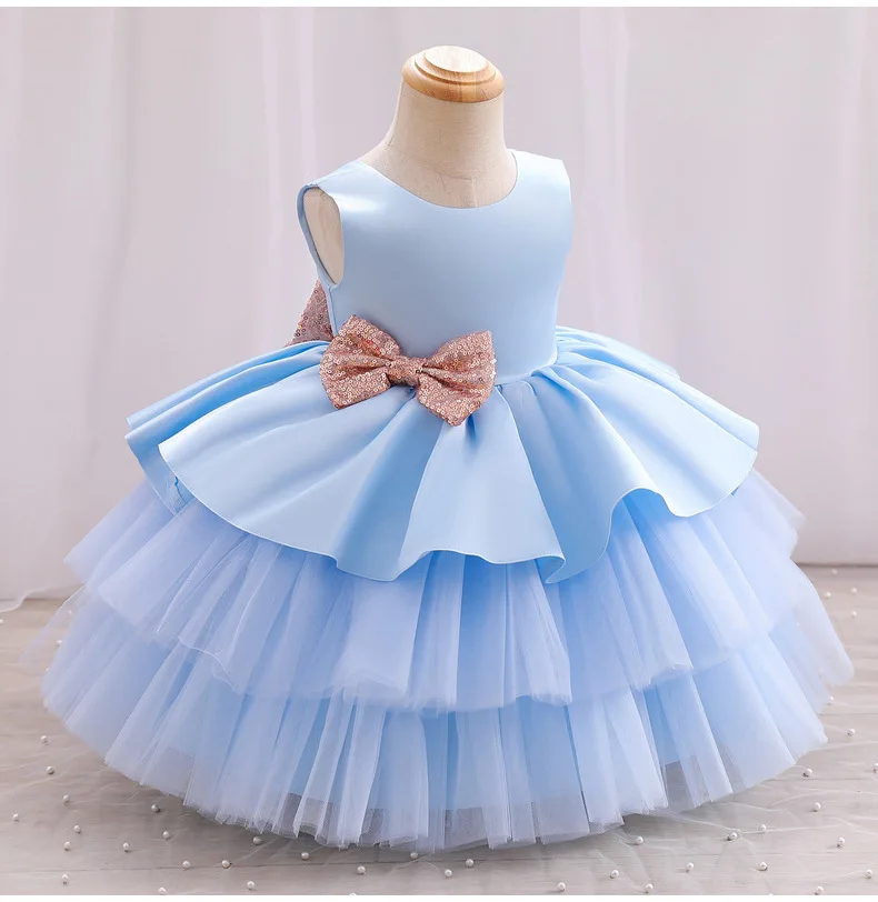 Kleinkind Schleife Party Baby Mädchen Kleid Säugling Pailletten 1. Geburtstag Hochzeit Prinzessin Kleid für Baby Mädchen Weihnachten Abschlussball Kostüm – Detail 7