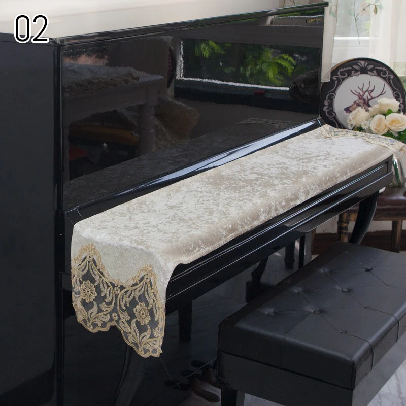 Piano Keyboard Cover European Lace Printing Velvet Cover