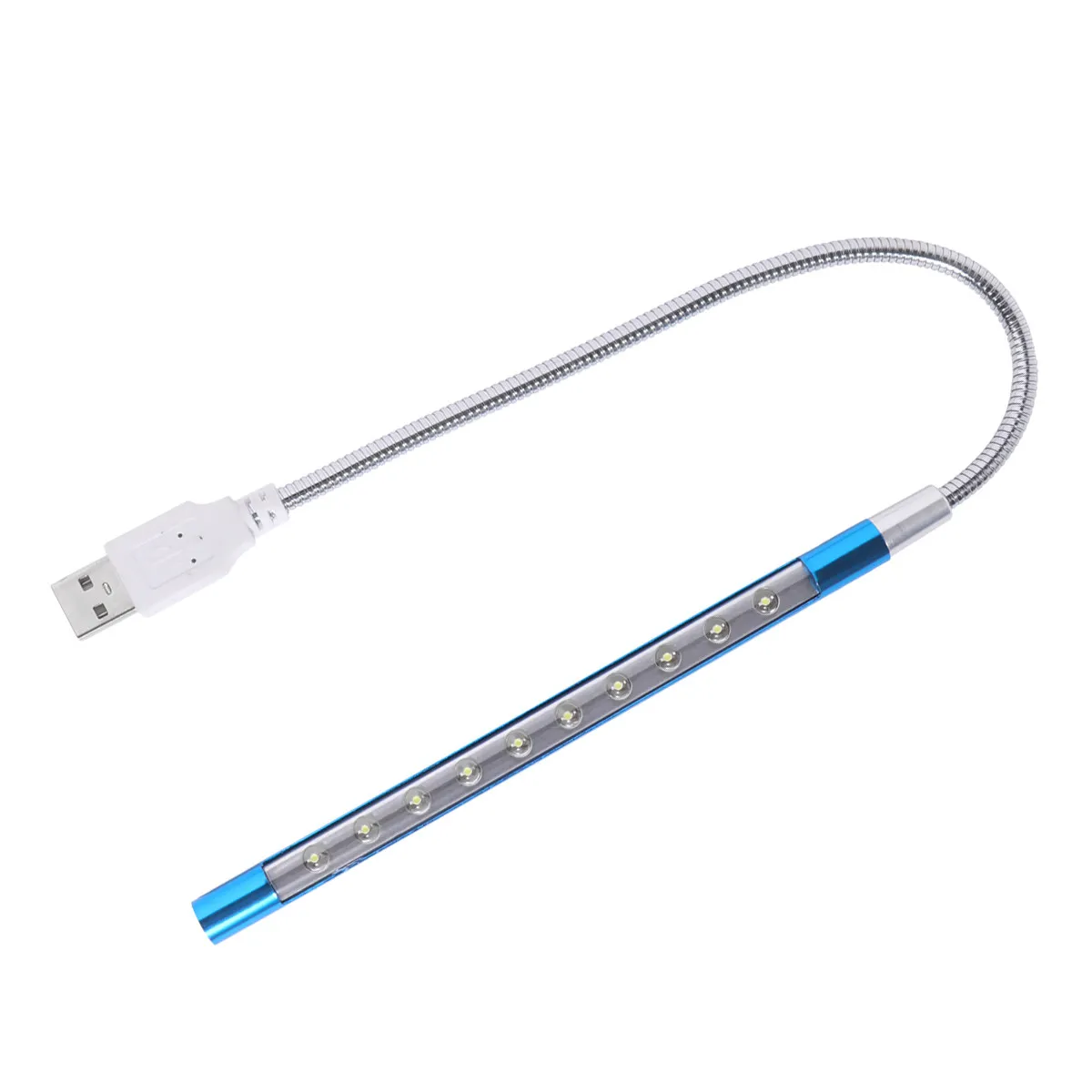 노트북 USB 라이트 키보드 램프 블루 유연한 360 회전 눈 보호 노트북 야간 작업 게임용 USB 라이트