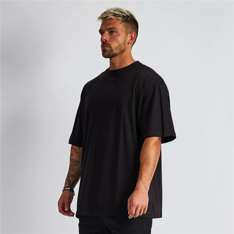 Plain 100% Cotton 220 Gsm Crew Neck Half Sleeve T-shirts for Men Casual Summer Oversized T-Shirt for Daily Wear Vacation Resorts