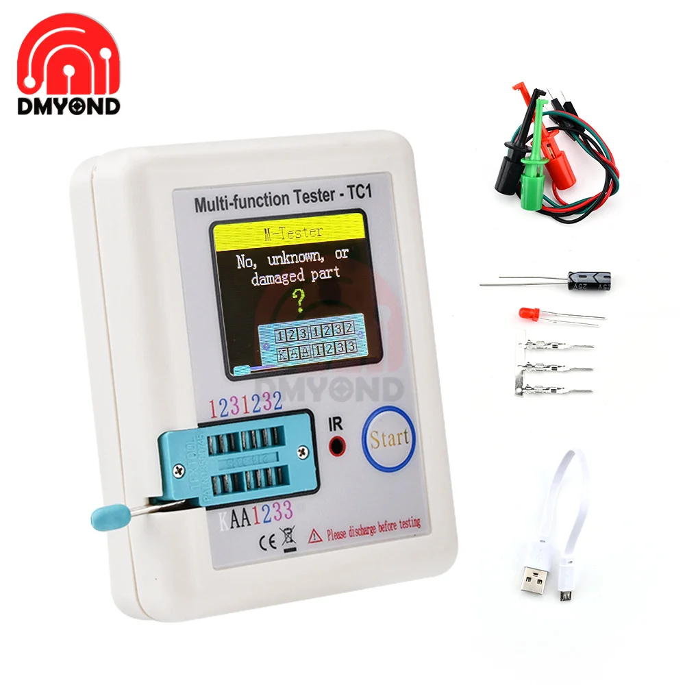 Tester A Transistor Da 1.8 Pollici Lcr-Tc1 Display Colorato Tester A Transistor Tft Multifunzionale Per Resistore A Condensatore Triodo A Diodi