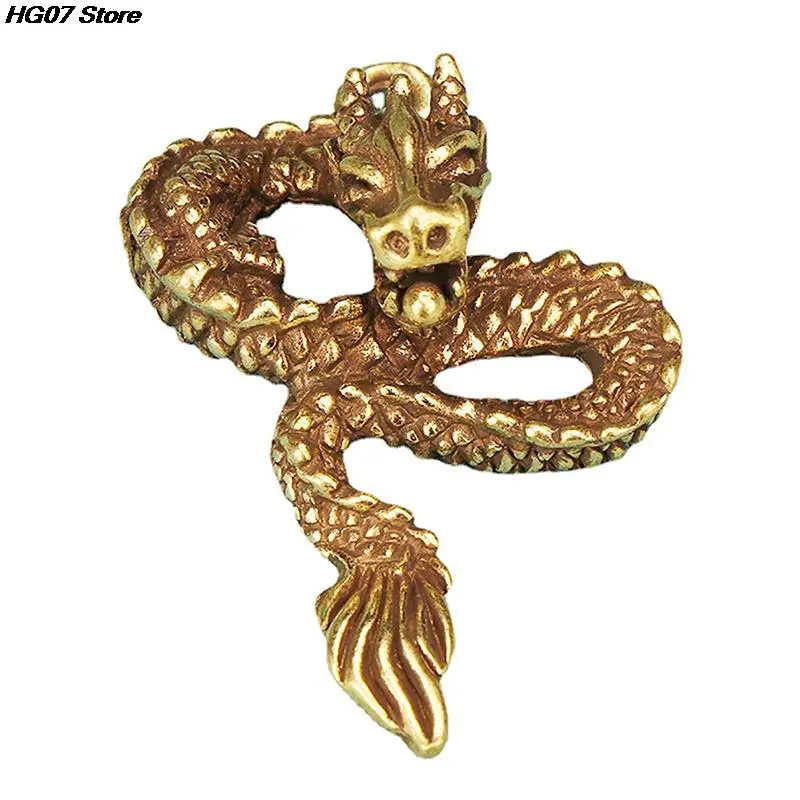 

1PC 3D Brass Dragon Casting Statue Mini Animal Metal Figurine Home Decor Desktop Crafts Sculpture Decoration Pendants Gifts