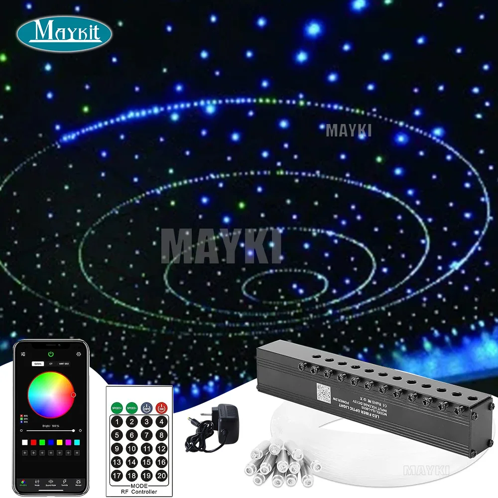 120 Optical Fiber Strands 2m 3m 4m Led Shooting Star Meteor Light Kit For Home Cinema Car Roof Remote Controller Bluetooth