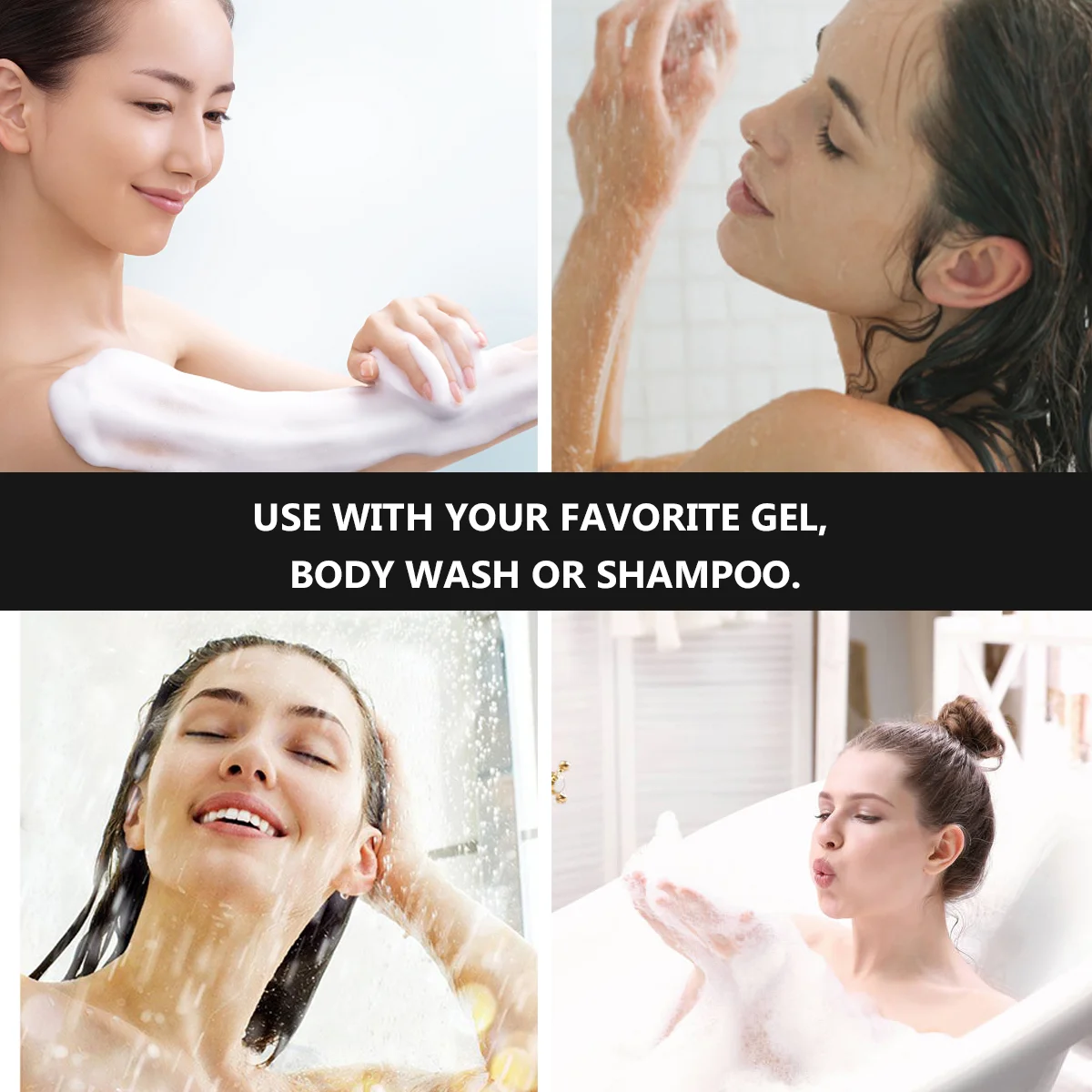 Exfoliating Sponge Brush Scrubber Sponges Shower with Handle Baby Bath Tub Loofah Body Exfoliator Bamboo Miss 4