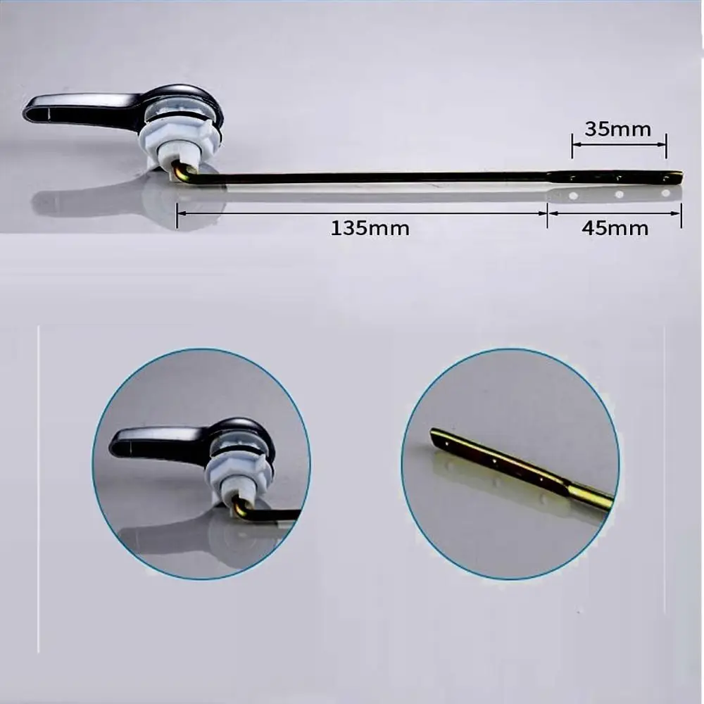 Description Picture 6 of itemStainless Steel Toilet Flush Handle Trip Lever Flapper Chain Brushed Nickel Universal Replacement Kit Toilet Tank