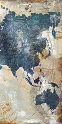 World Map Abstract Canvas Art - 40x80cm No Frame (PT 1766 - 3)