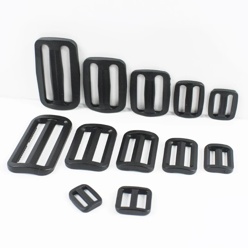 10-50Pcs 20-50mm 검정색 플라스틱 버클 트라이 글라이드 슬라이더 배낭 스트랩에 대한 버클 조정 웨빙 벨트 걸쇠 바느질 용품