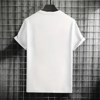 T-shirt homme haute qualité 100% coton col rond manches courtes classique noir blanc couleur Pure t-shirts printemps été décontracté dessus frais 5