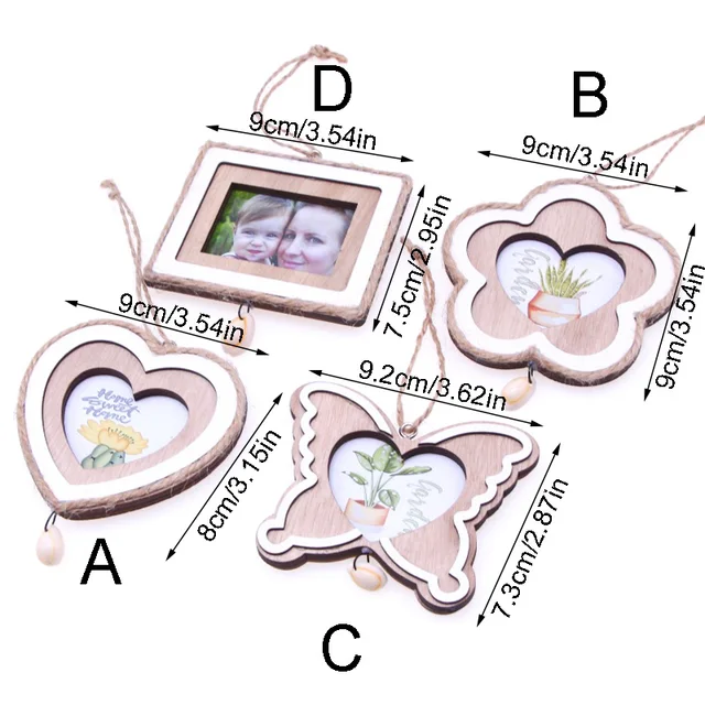 DIY 나무 하트 모양 사진 프레임 펜던트: 홈 데코를 위한 매력적인 액세서리