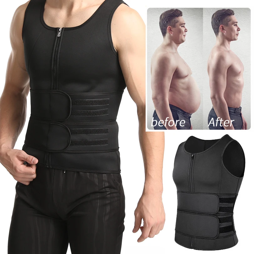 Men Waist Trainer Body Shaper Vest Slimming Shirt Sauna Sweat Vest