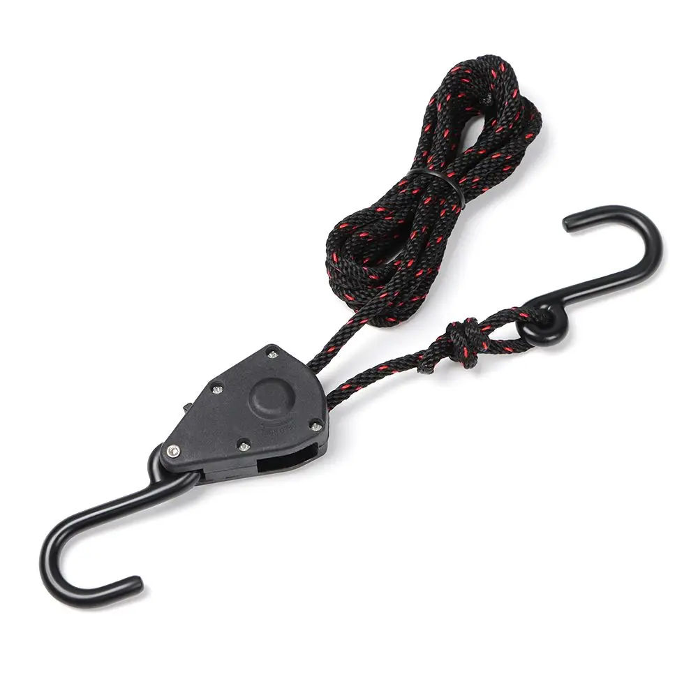 1/4 1/8 Inch Heavy Duty Adjustable Hanging Rope Clip Pulley Ratchets Kayak And Canoe Boat Bow Stern Rope Lock Tie Down Strap