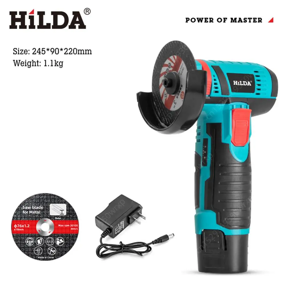 12V 300W Lithium Battery Mini Angle Grinder Diamond Cutting Polishing Grinding Machine 19500rpm Cordless Electric Angle Grinder Angle Grinder Electric Angle Grinder