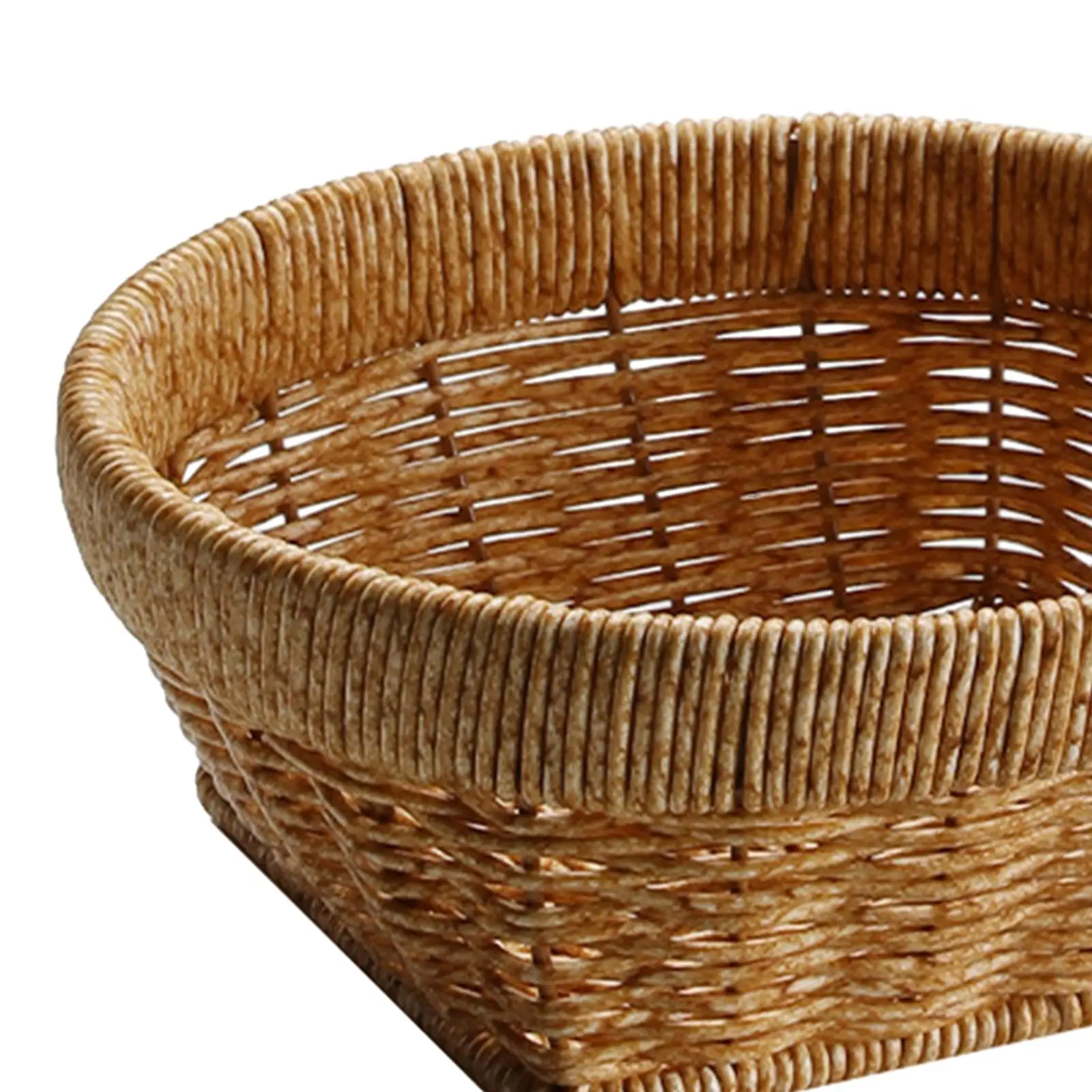 Handwoven Fruit Basket Fruit Bowl Fruit Holder Lightweight Decorative Bread Baking Tray Storage Basket for Picnic Daily Garden