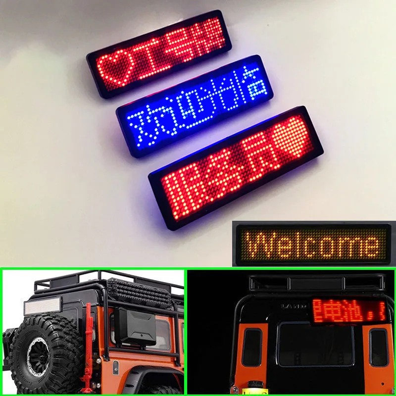 

LED Display DIY Text for 1/10 RC Crawler Car Traxxas TRX4 Defender AXIAL SCX10 RC4WD D90 1/14 Tamiya RC Truck Scania 770S ACTROS