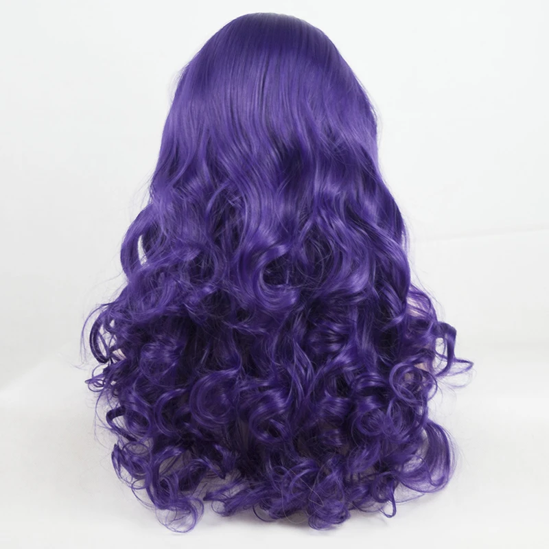 Purple Blonde Loose Wave Synthetic Hair 13X4 Lace Front Wig For Black Women High Temperature Fiber Natural Hairline