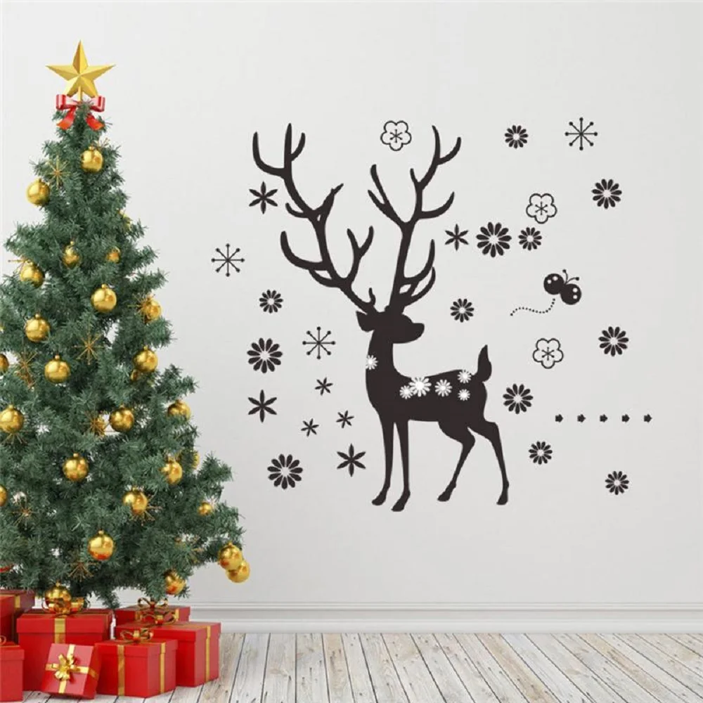 

Father Christmas Reindeer Stickers Animals Room Covers Decordiy Vinyl Gift Home Decals Festival Mual Art Poster