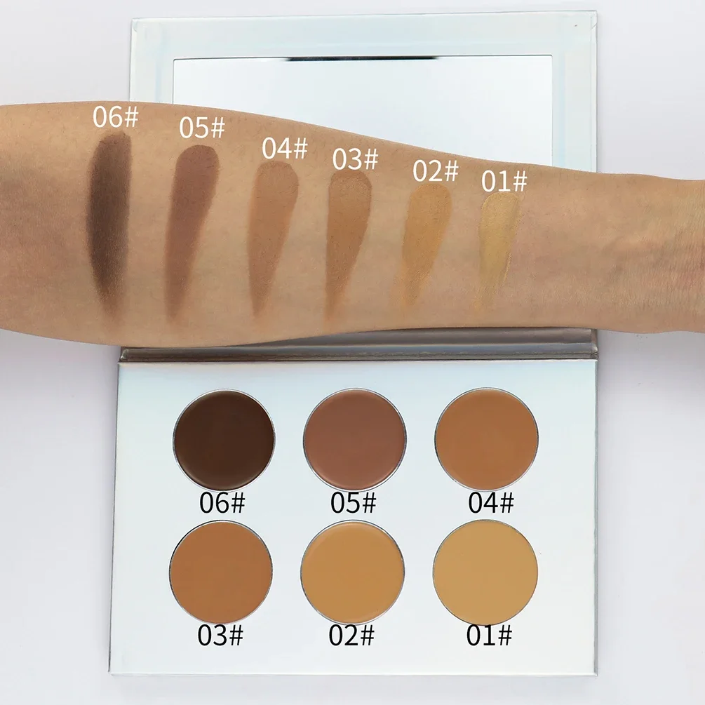 6 Colors Creamy Concealer Palette Private Label Makeup Foundation Makeup Custom
